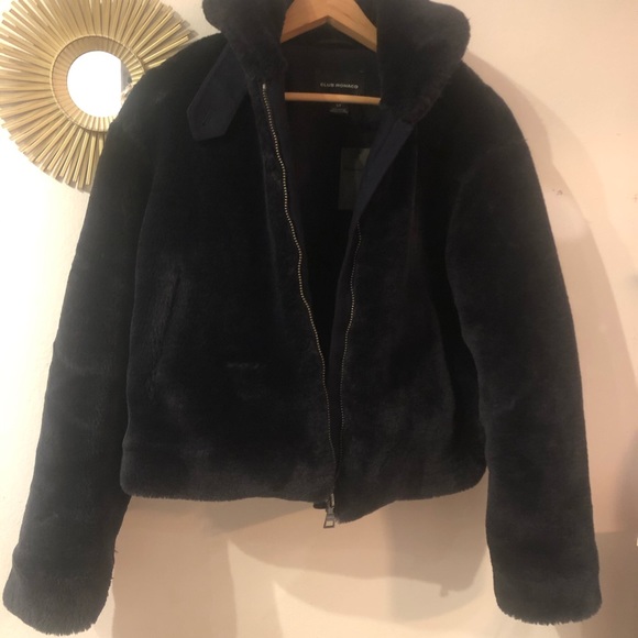 NWT! CLUB MONACO FAUX FUR JACKET - Picture 3 of 5
